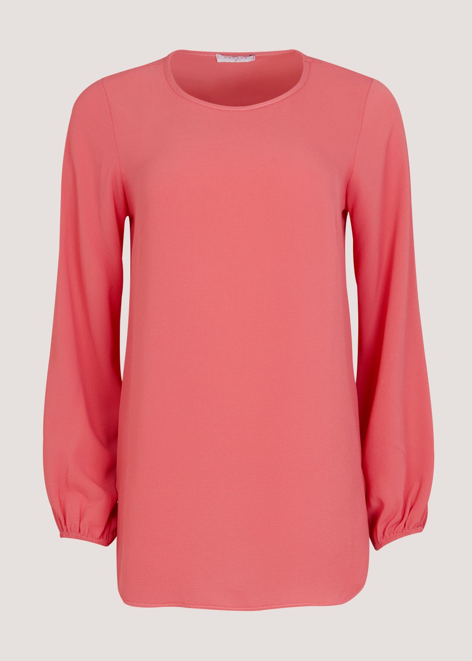 Coral Long Sleeve Bubble Box Top