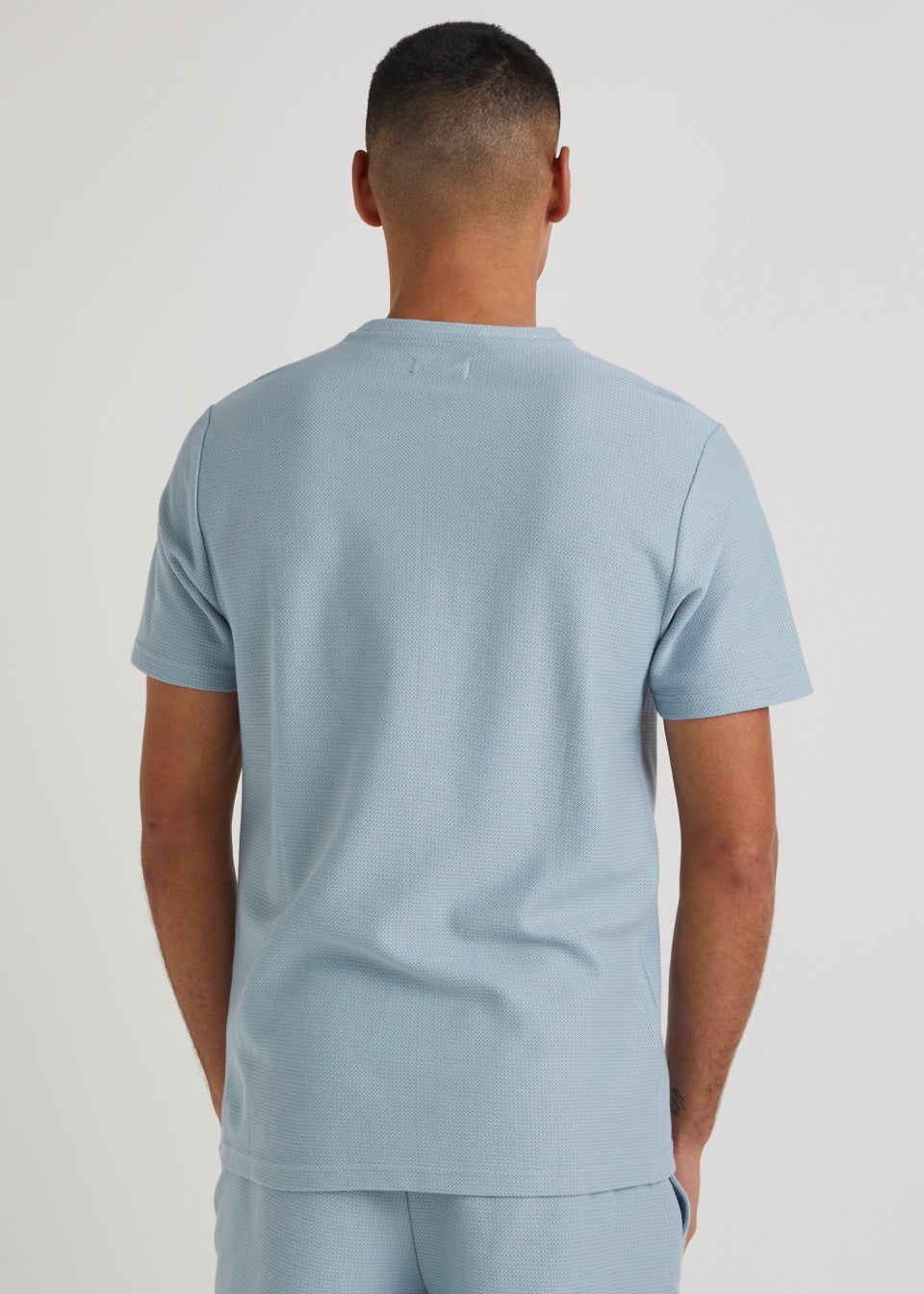 T&W Blue Paris Textured T-Shirt