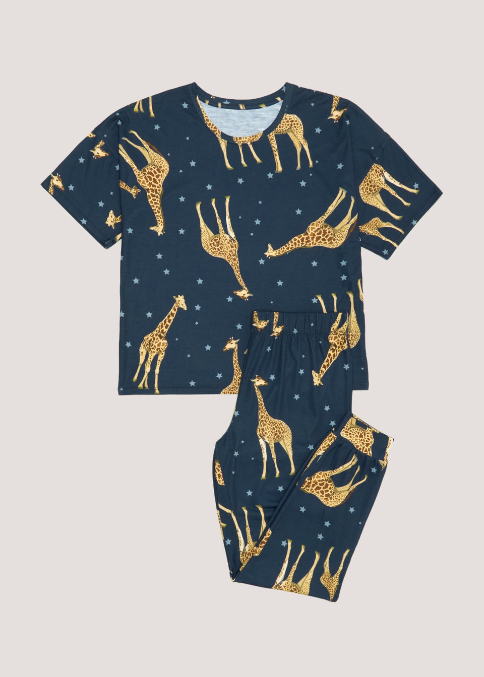 Navy Giraffe Star Pyjama Set