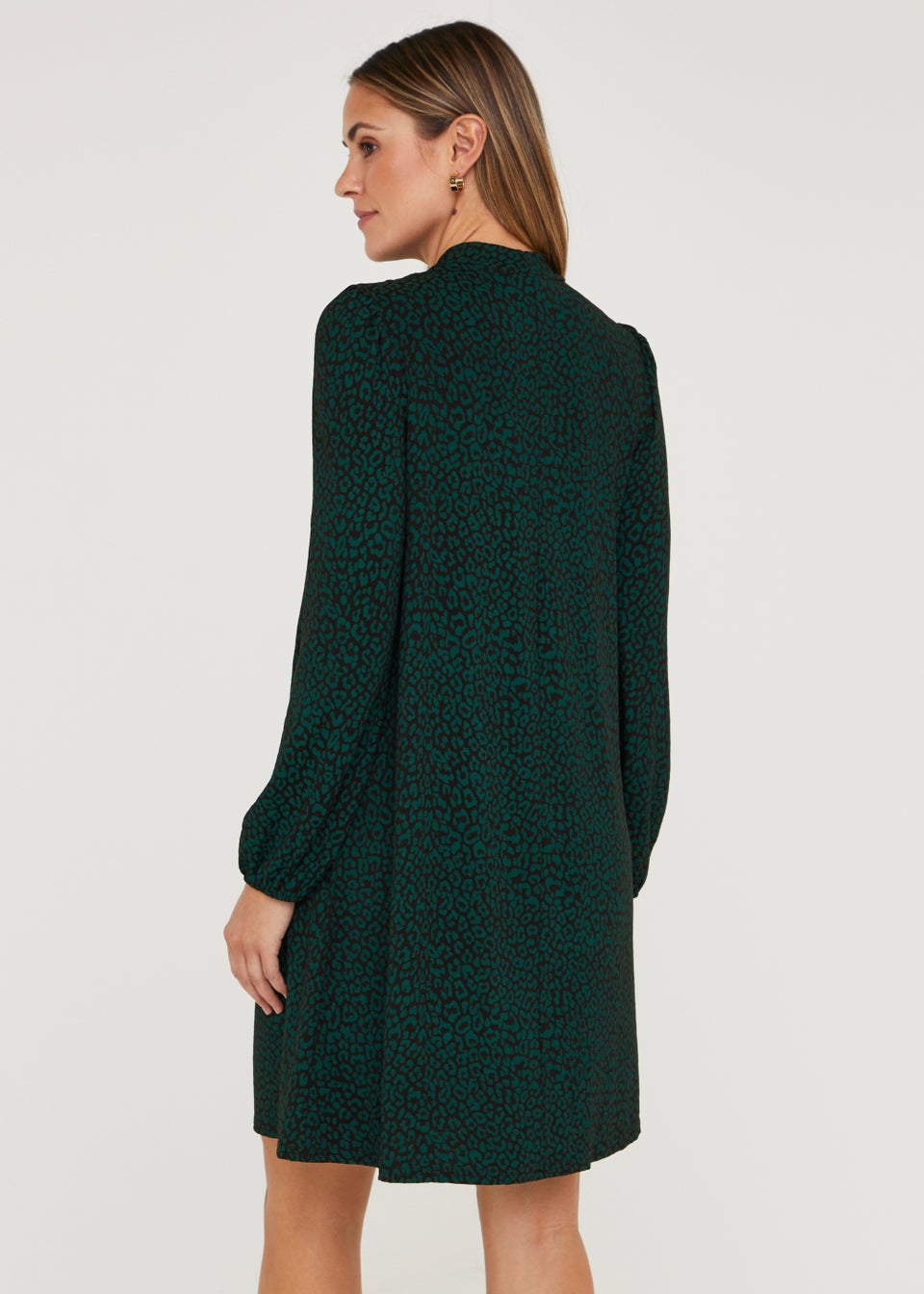Warehouse green animal print shirt dress online