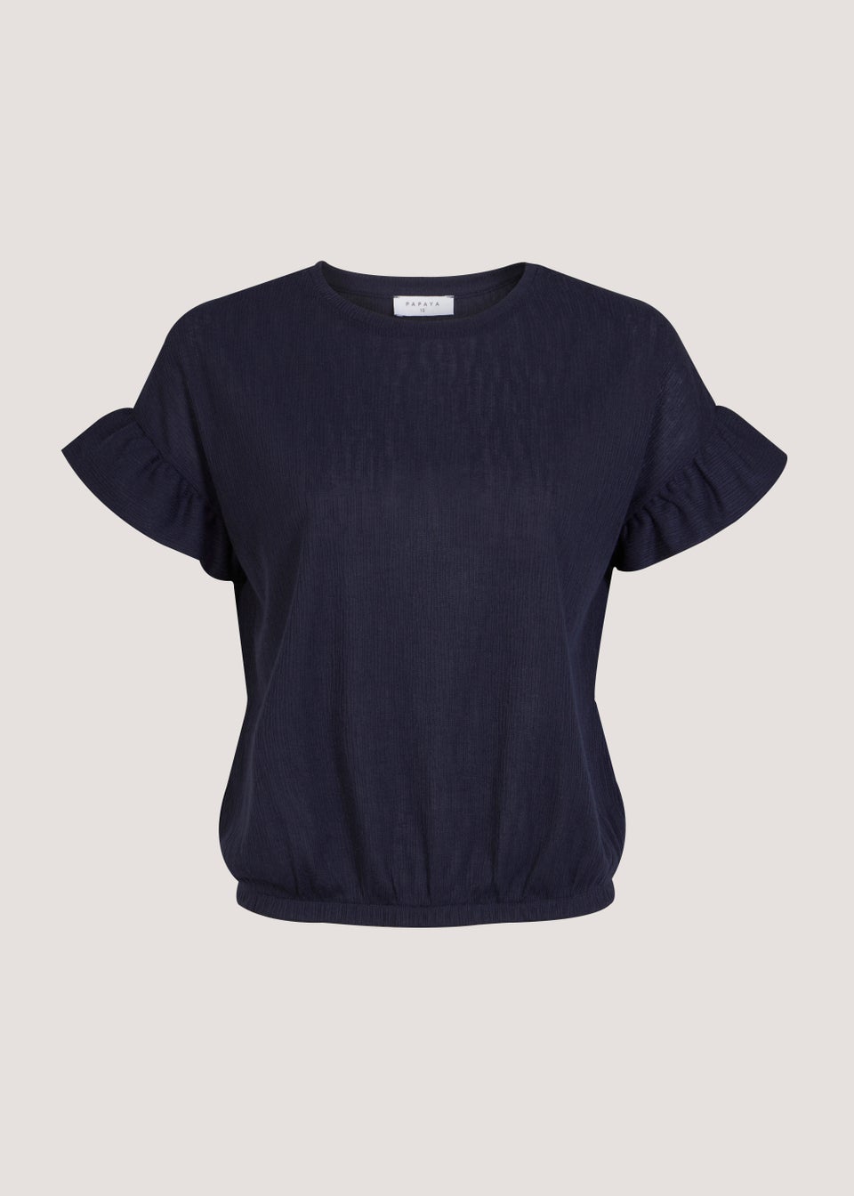 Navy Frill Sleeve Top
