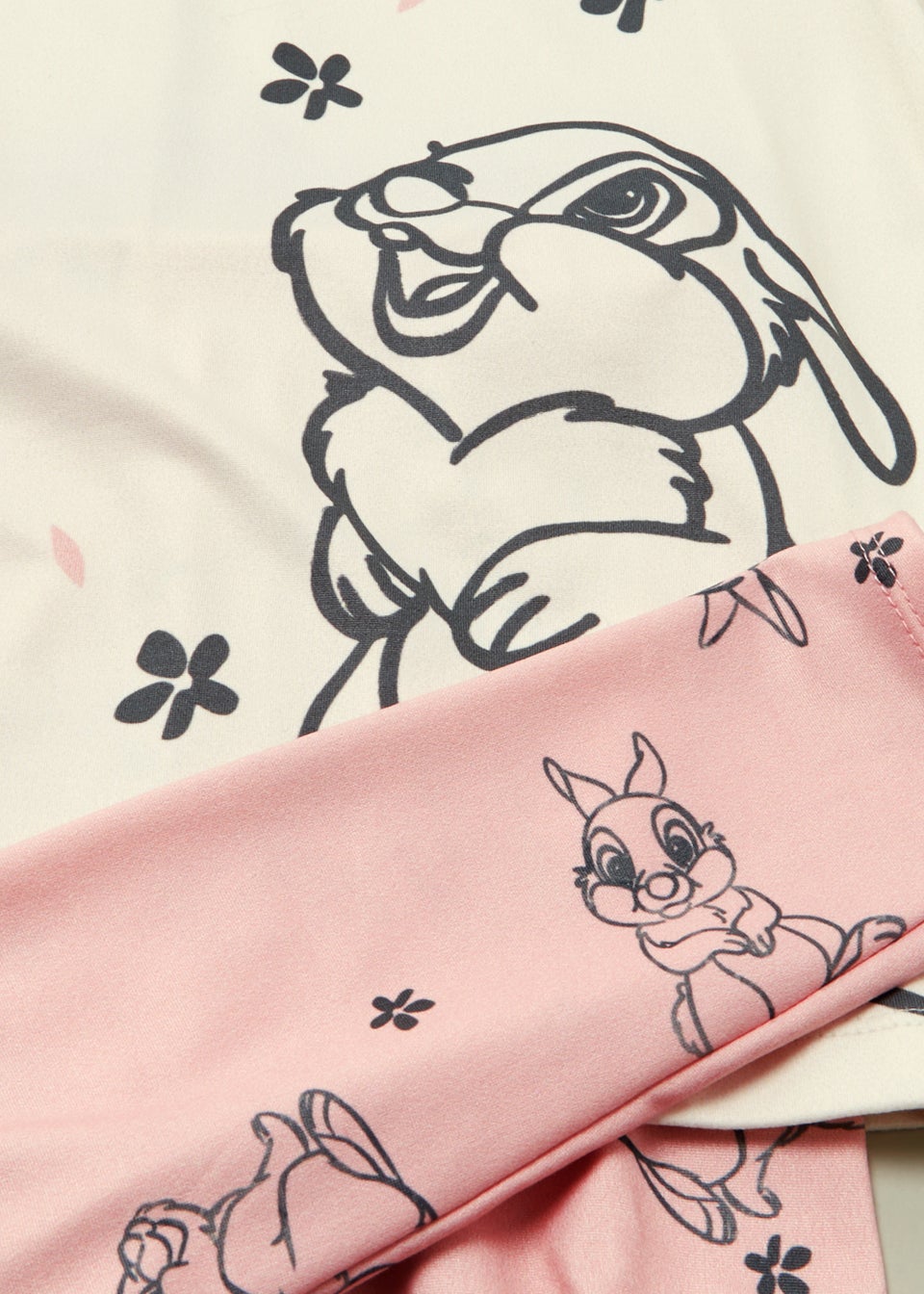 Girls Mini Me Pink White Disney Thumper Pyjama Set 5 10yrs