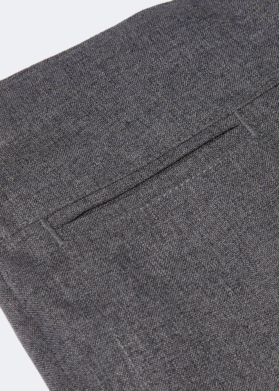 Girls Grey Woven Pocket Bootcut School Trousers (3-13yrs)