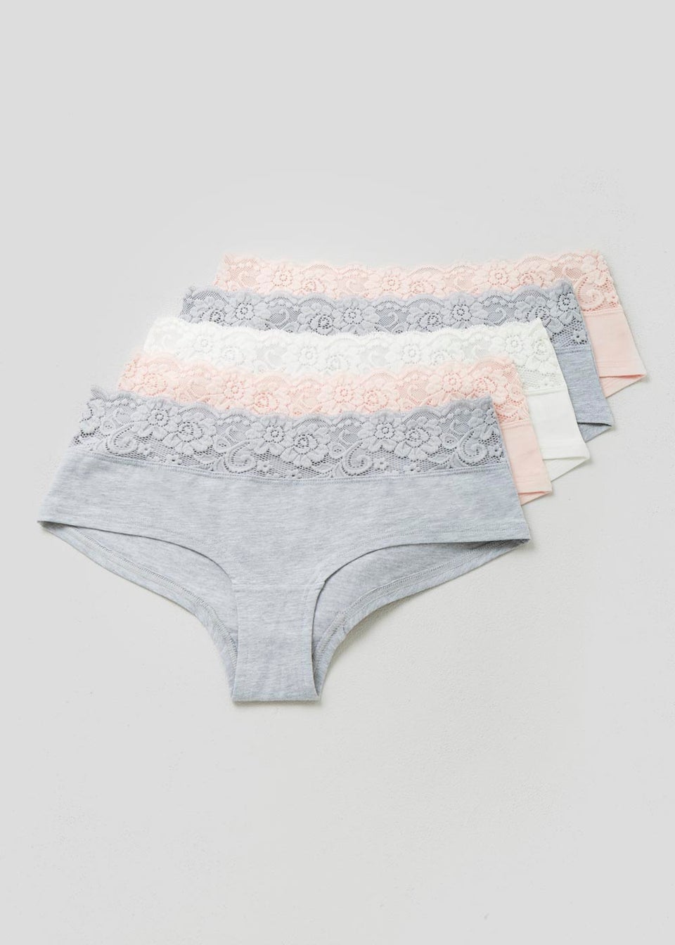 5 Pack Lace Trim Short Knickers