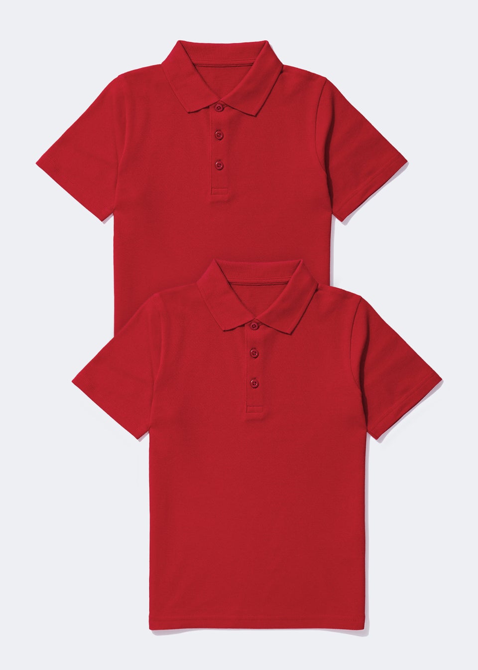 Kids 2 Pack Red School Polo Shirts (3-13yrs)