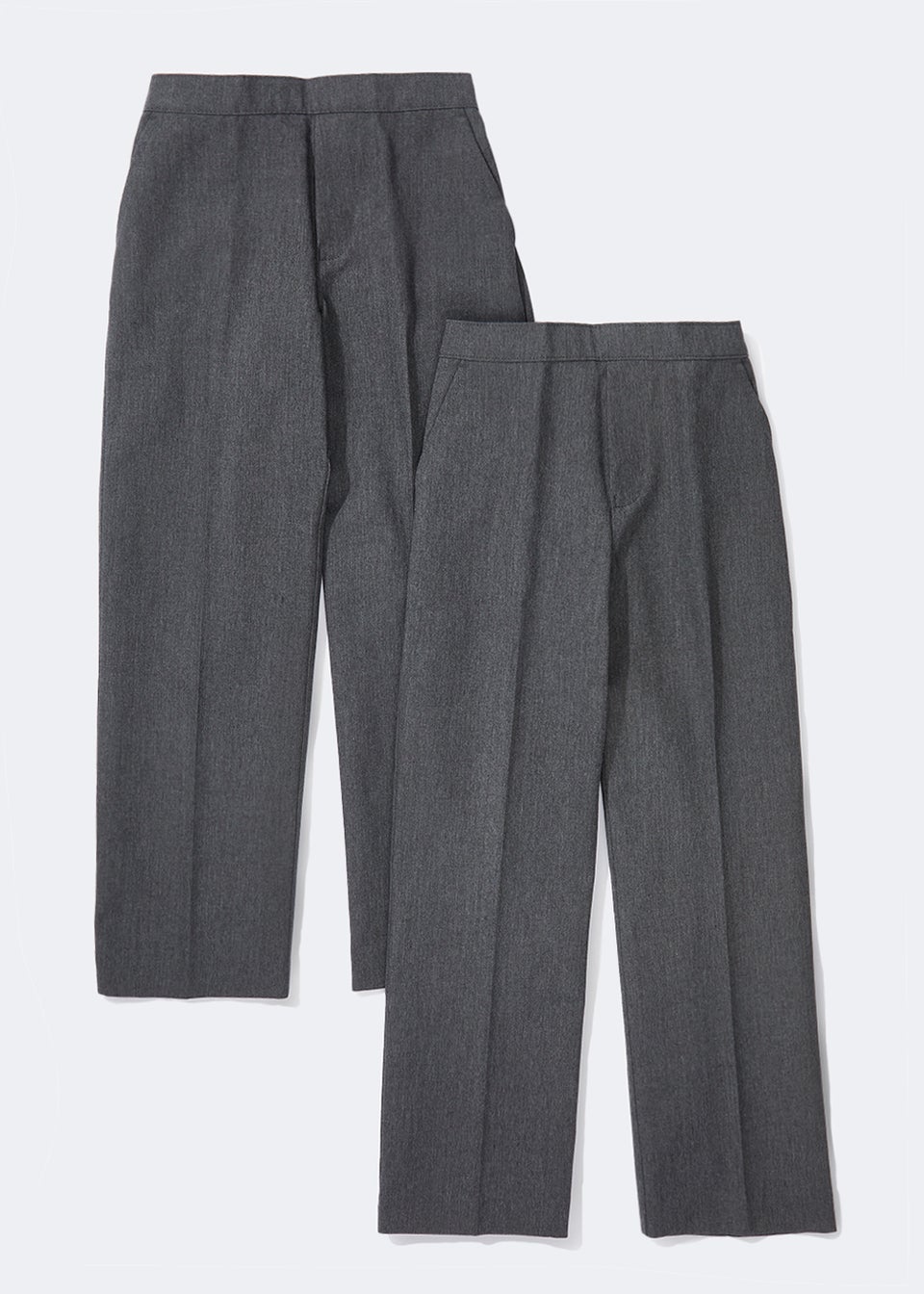 Boys 2 Pack Grey Pull On School Trousers (3-11yrs)