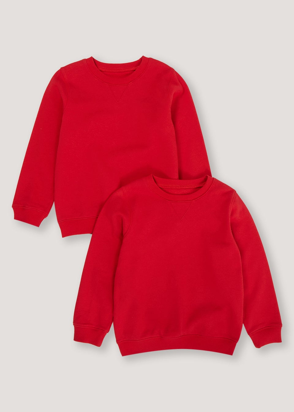 Kids 2 Pack Red Crew Neck School Sweatshirts (3-13yrs)
