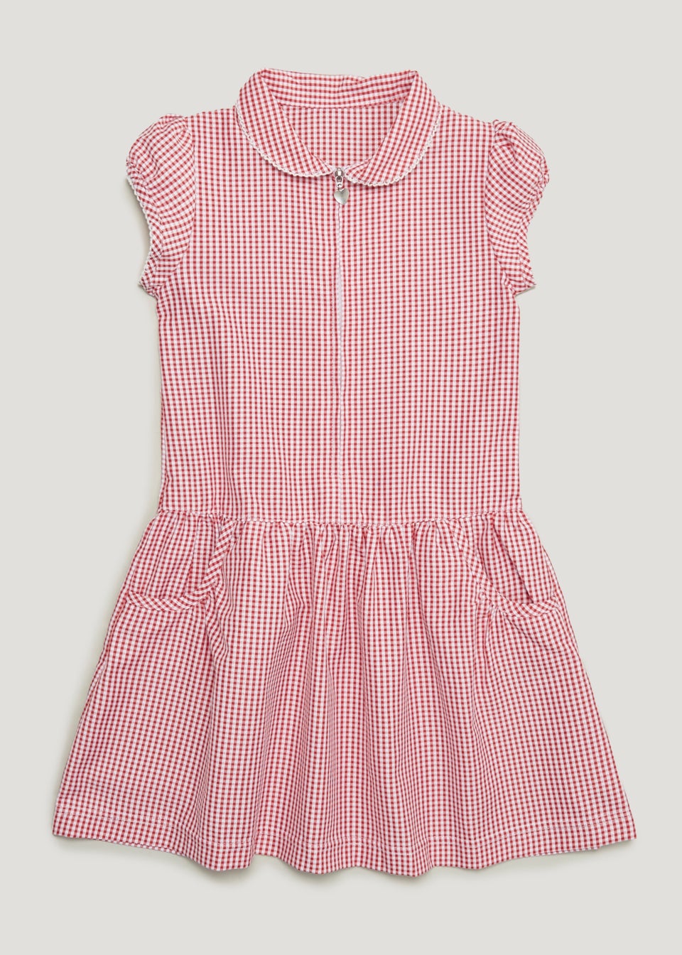 Girls Red Gingham Drop Waist School Dress (3-13yrs)