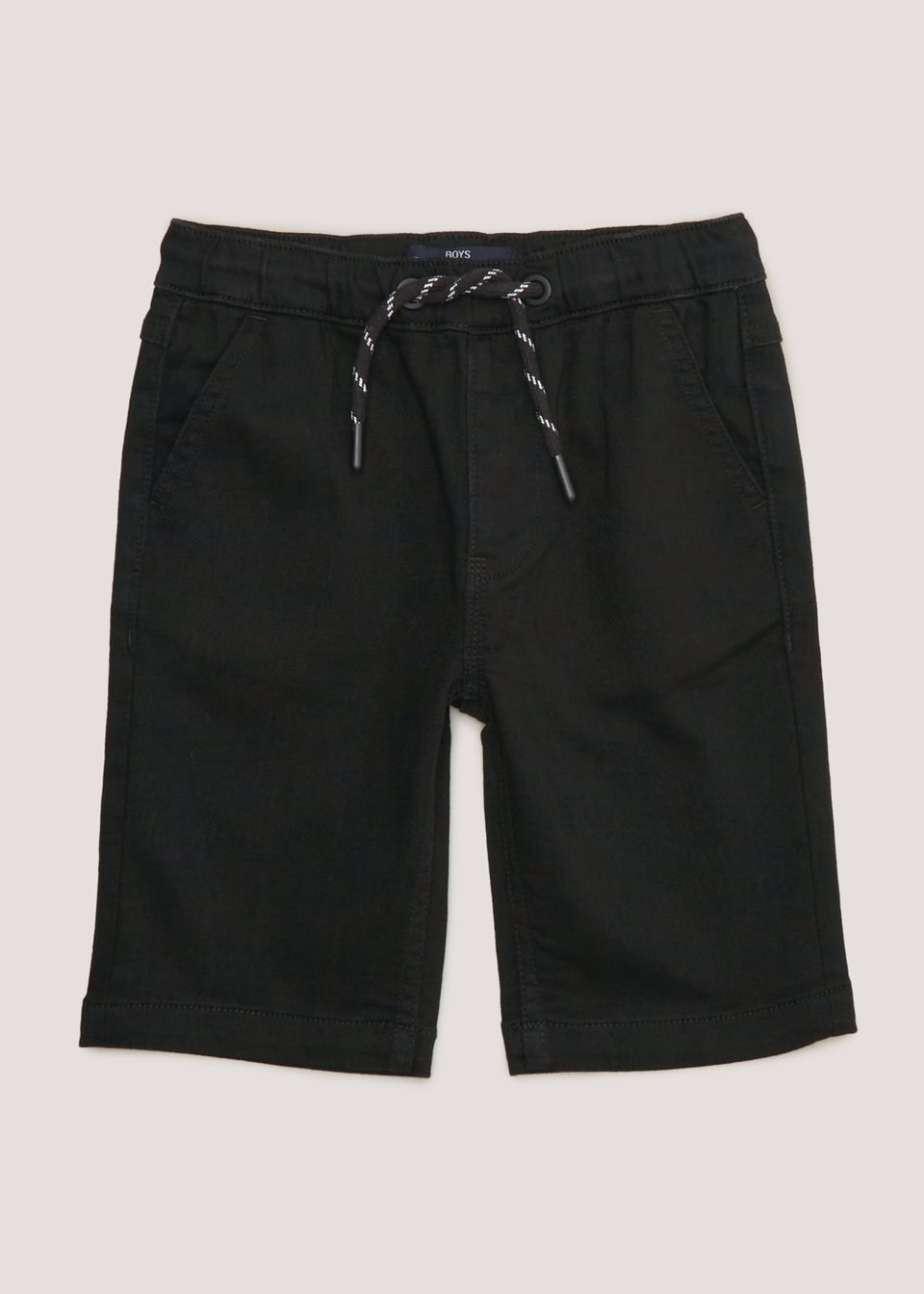 Boys Black Knitted Denim Shorts 4 13yrs Matalan