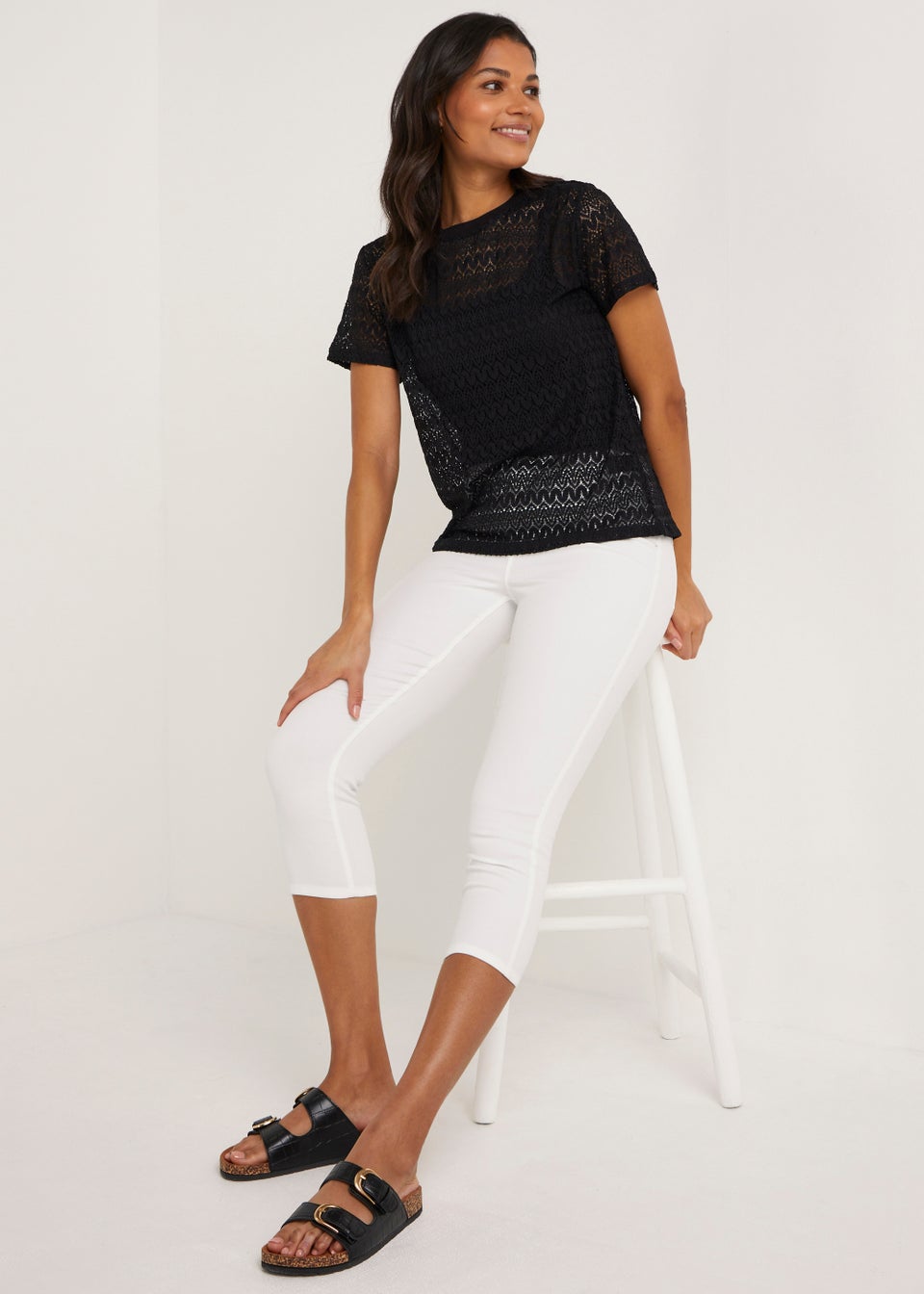 Rosie White Cropped Pull On Jeggings