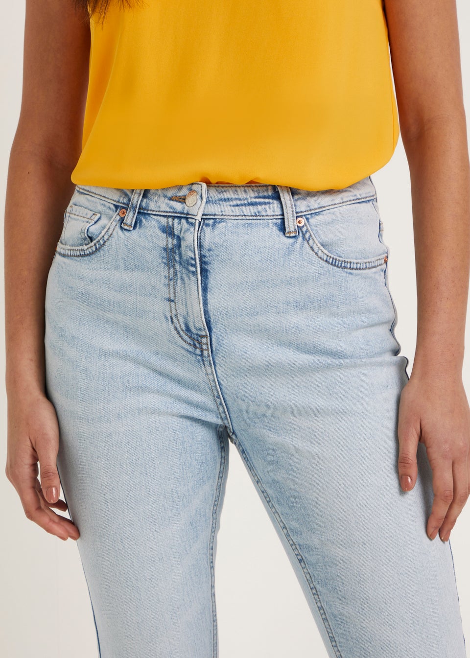 Light Wash Bleached Skinny Flared Distressed Jeans