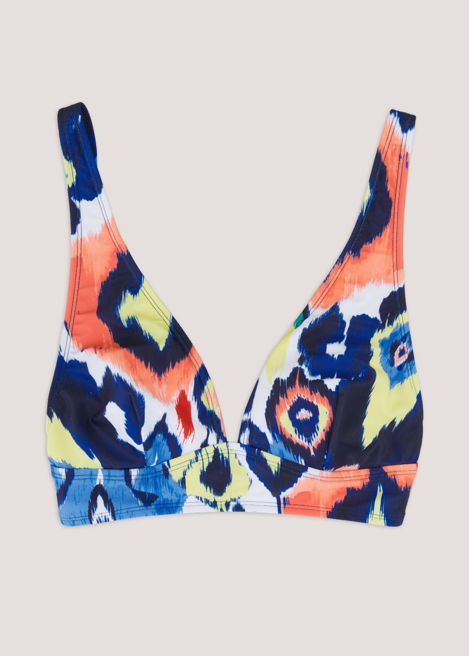 Multicoloured Print High Apex Bikini Top - Matalan