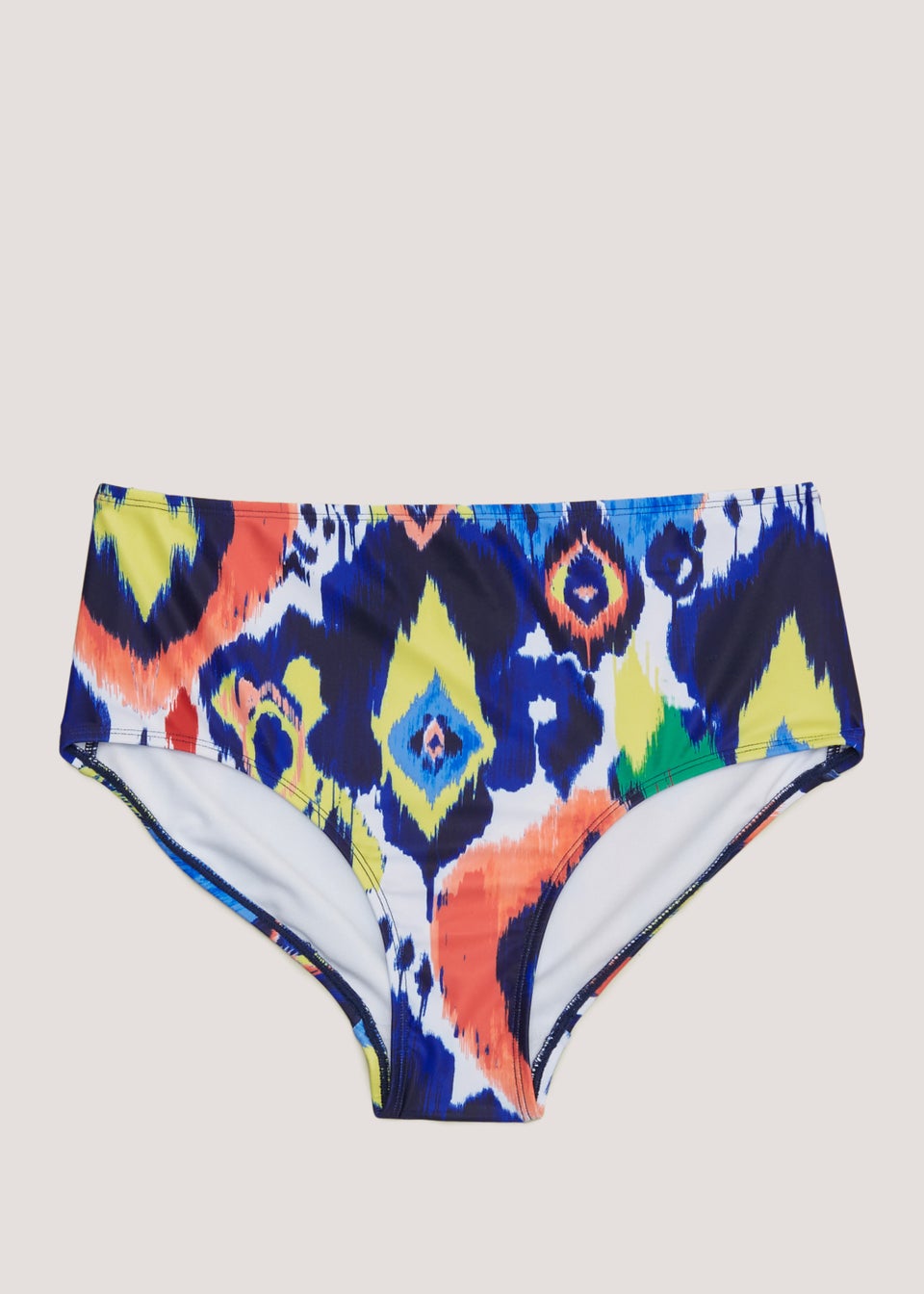 Multicoloured Print High Waisted Bikini Bottoms