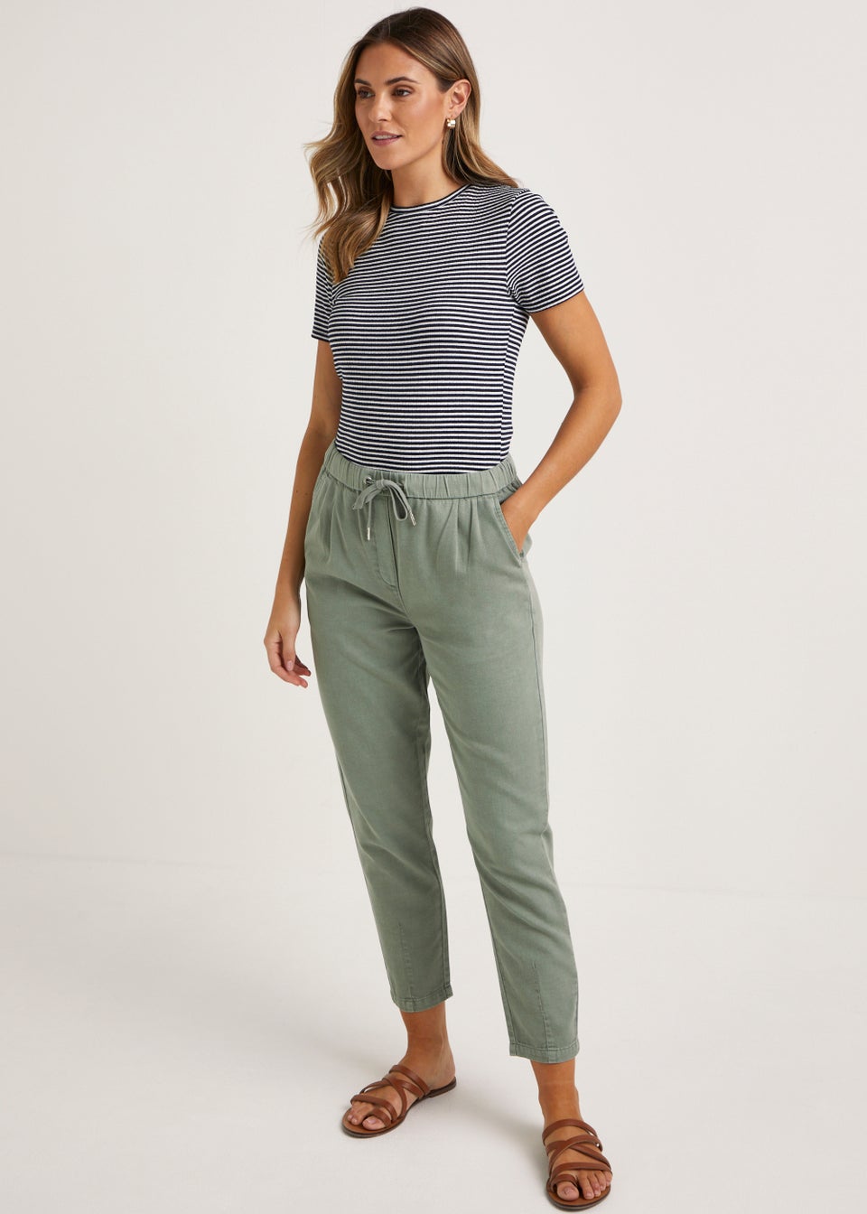 Khaki Tencel Trousers