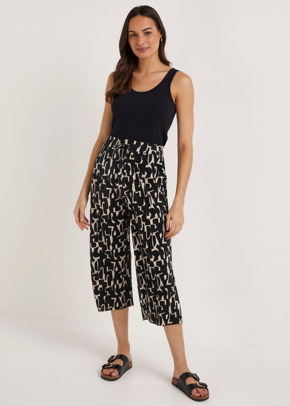 Black Spring Plisse Trousers