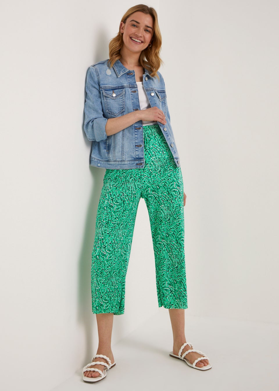 Green Spring Plisse Trousers