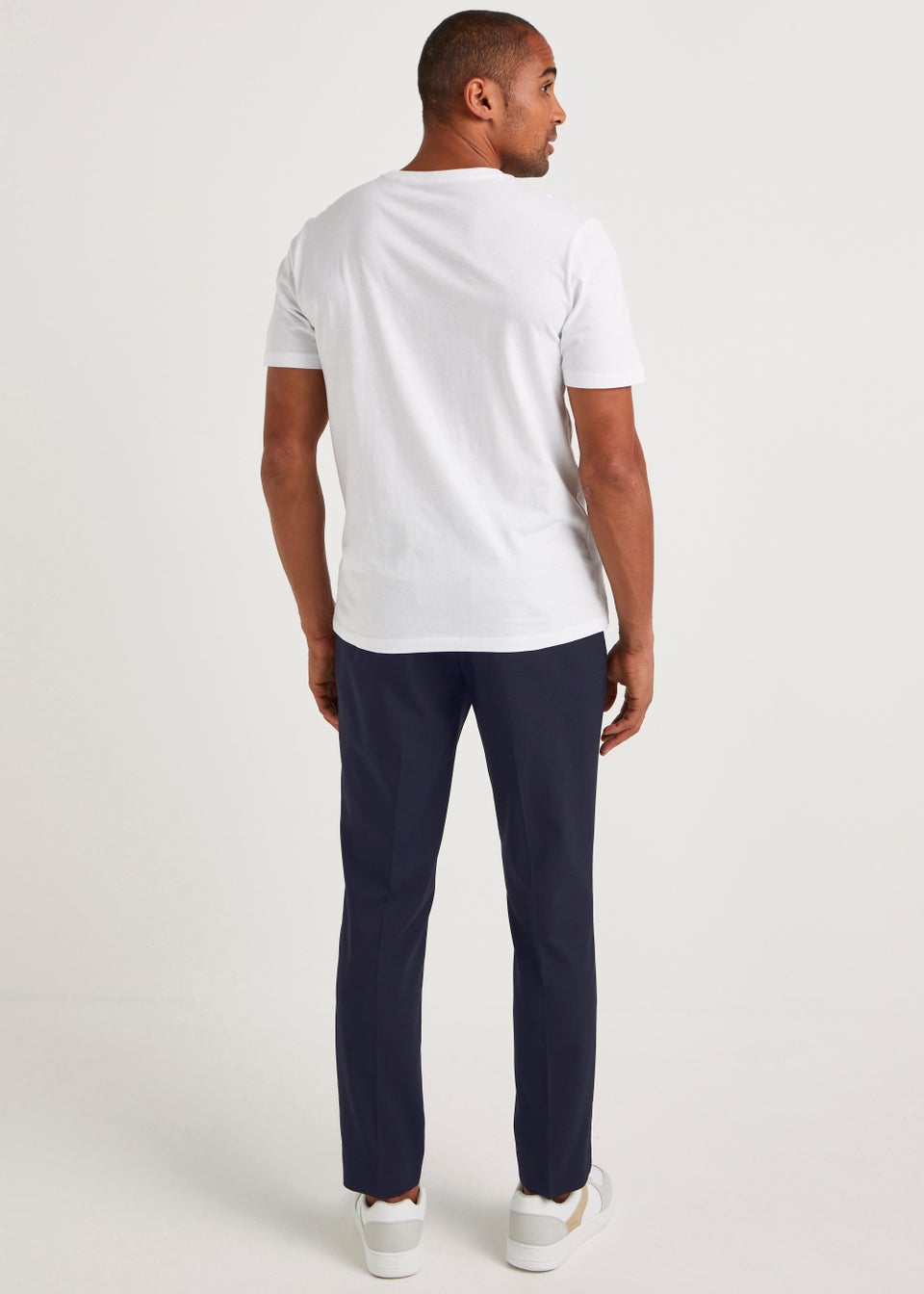 Taylor & Wright Navy Slim Fit Flexi Waist Trousers