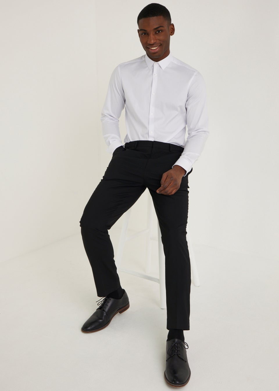 Taylor & Wright Black Slim Fit Flexi Waist Trousers