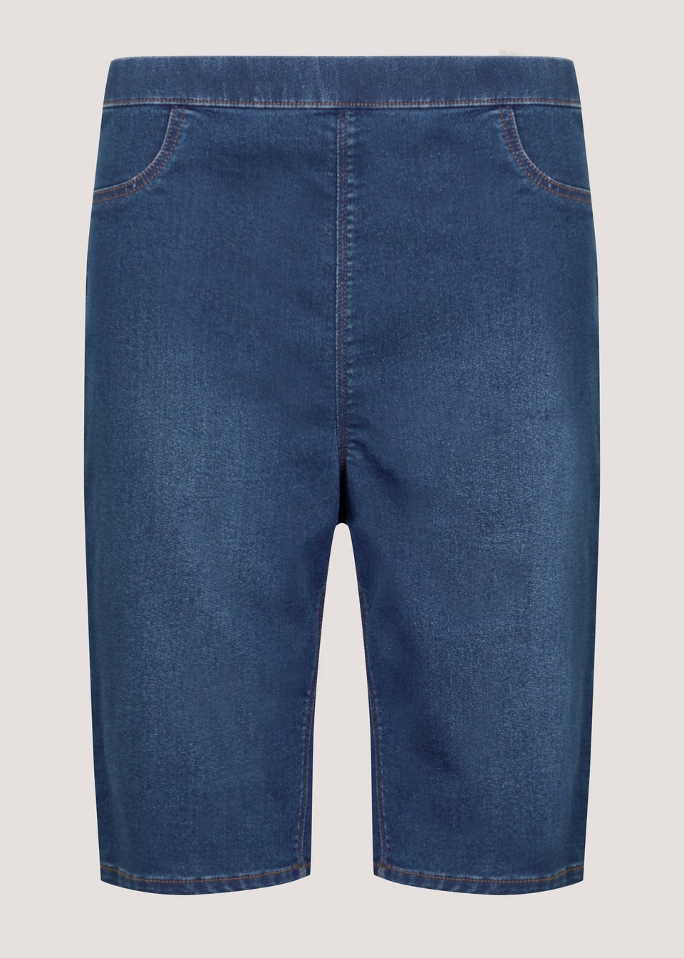 Rosie Mid Wash Denim Knee Shorts