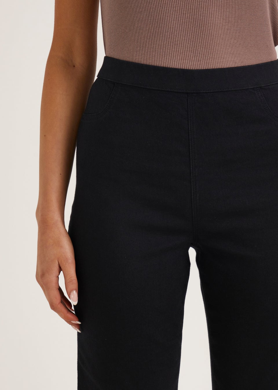 Rosie Black Denim Knee Shorts