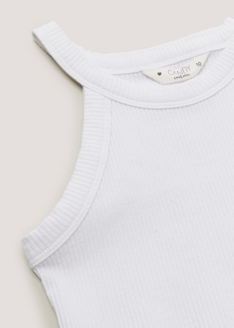 Girls Candy Couture White Racer Top (9-16yrs)
