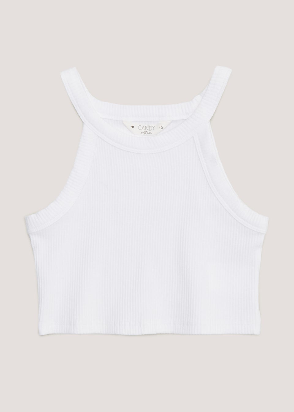 Girls Candy Couture White Racer Top (9-16yrs)