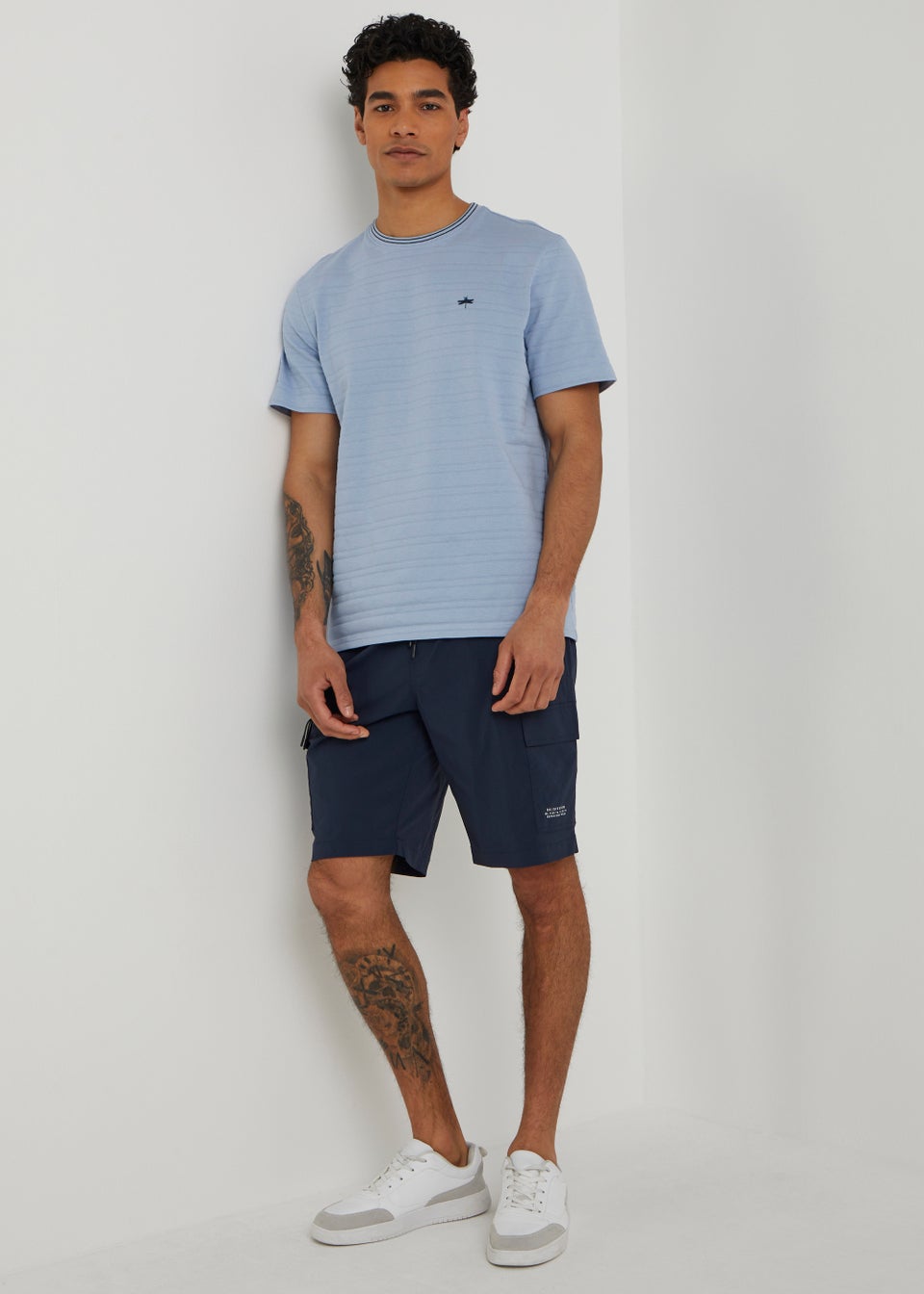 Navy Drawstring Cargo Shorts - Matalan