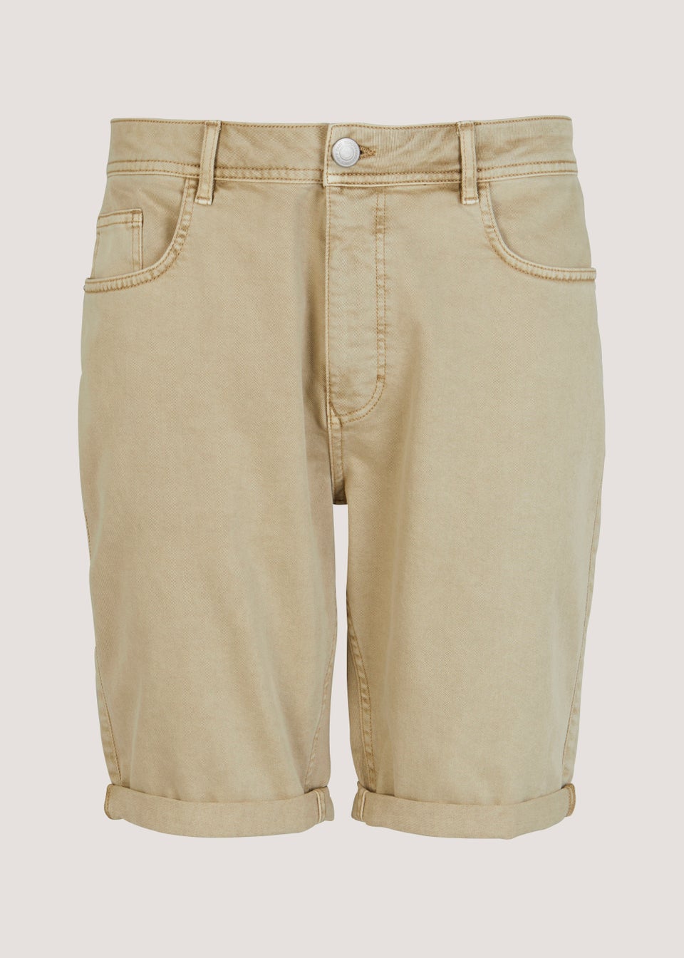 Stone Garment Dyed 5 Pocket Shorts - Matalan