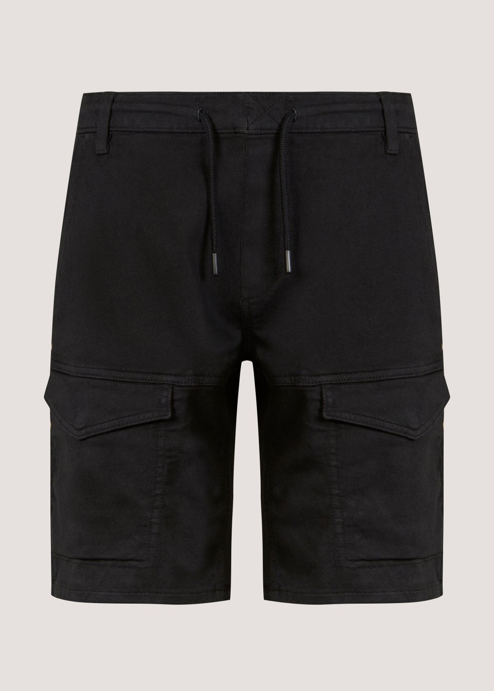 Black Denim Cargo Shorts