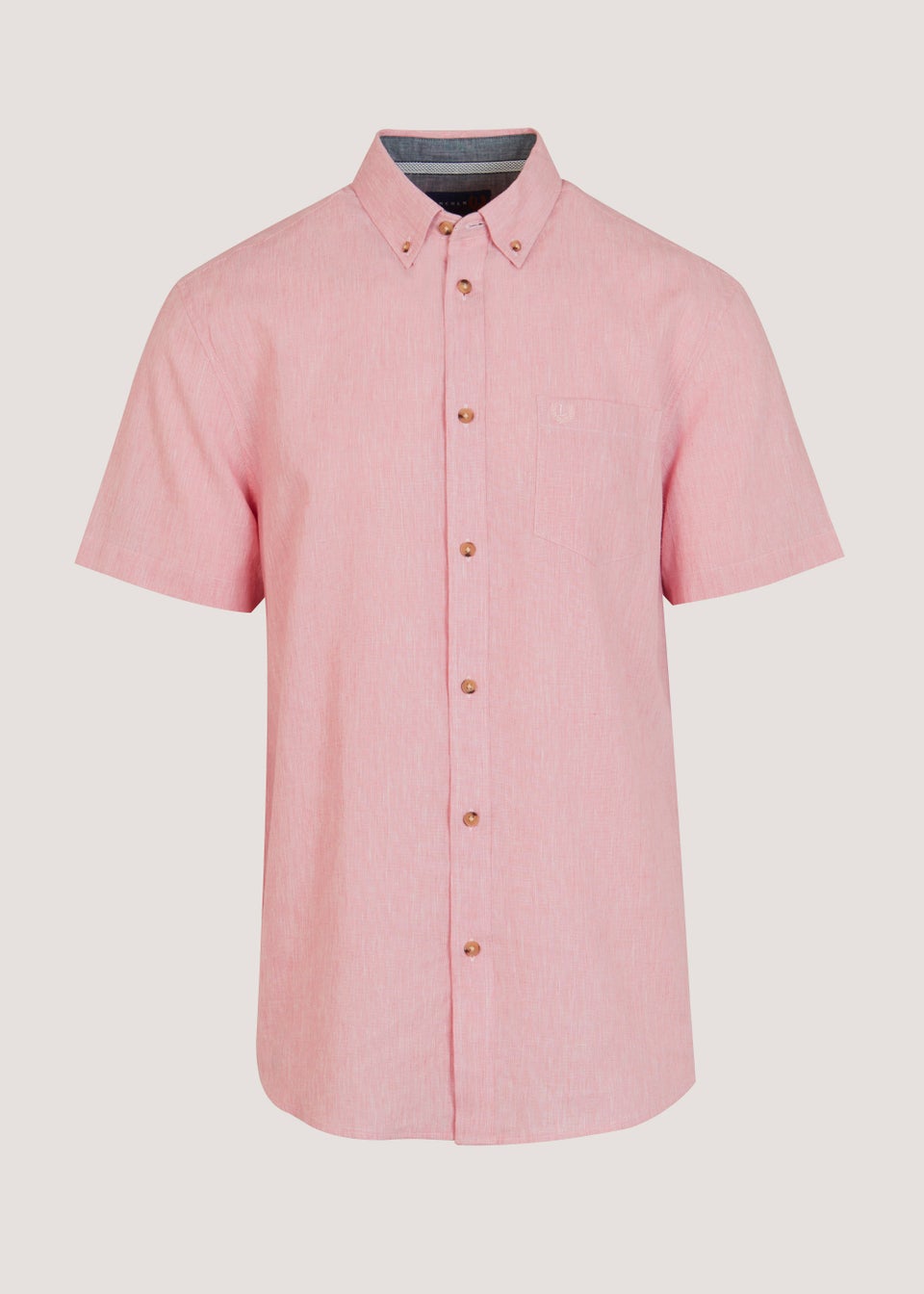 Lincoln Pink Linen Blend Short Sleeve Shirt