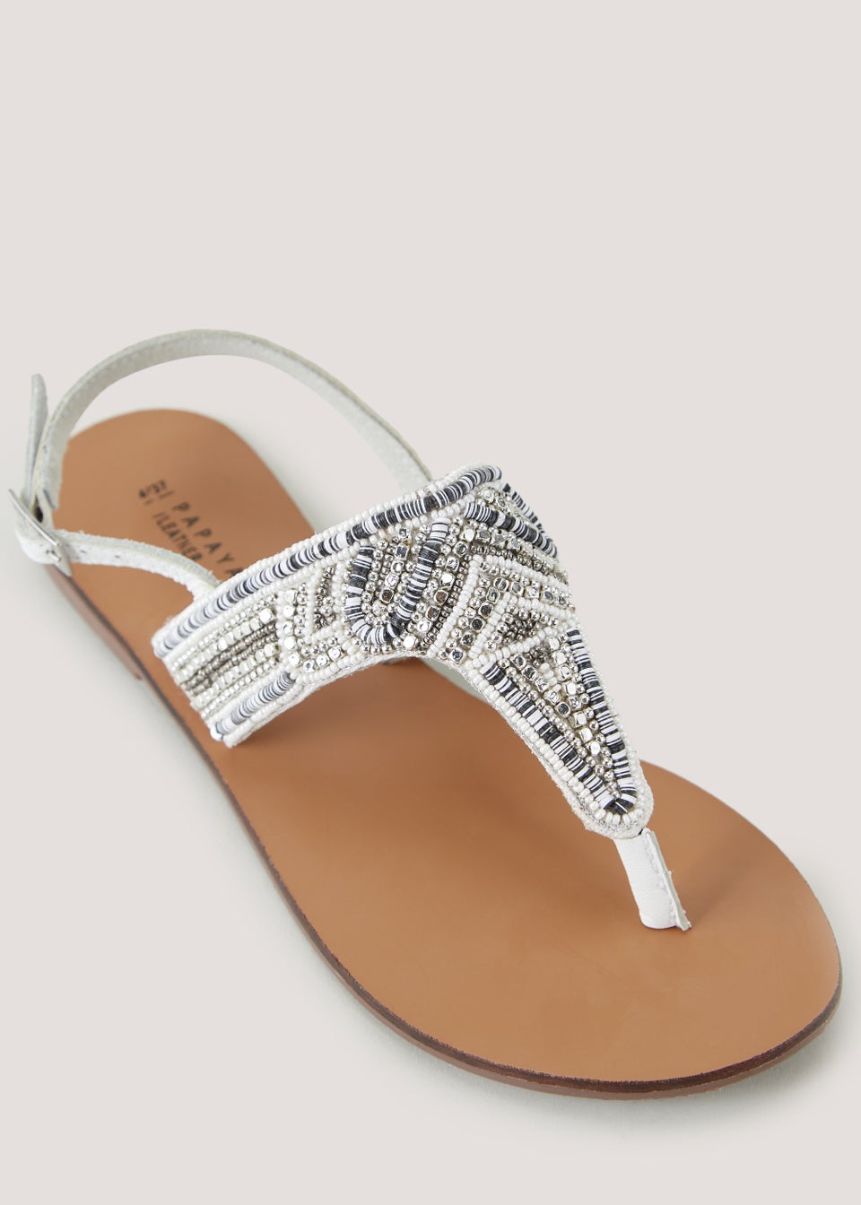 Ladies white toe post sandals top