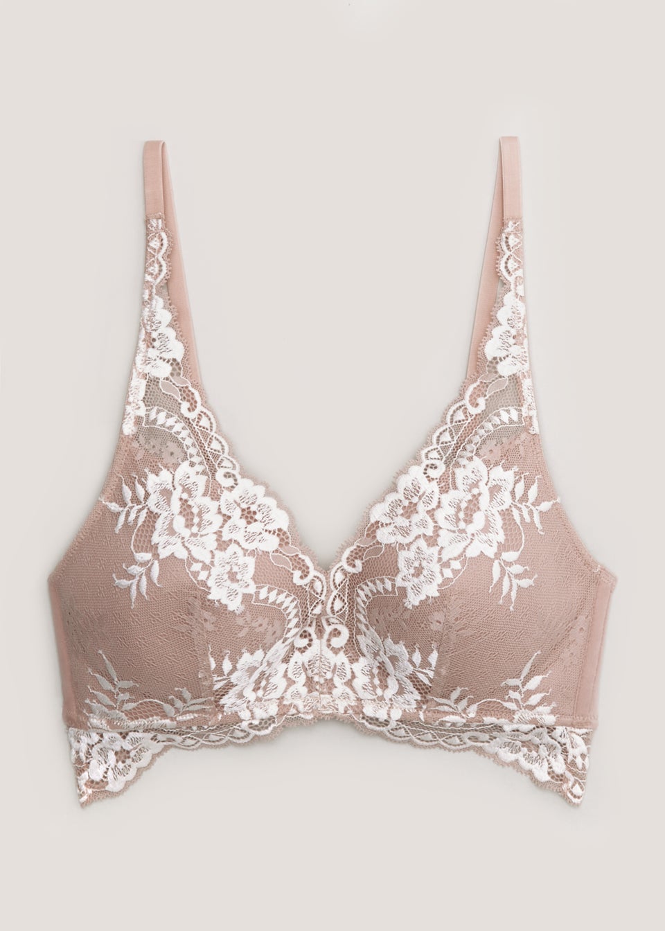 Nude Embroidered Non-Wired Bra