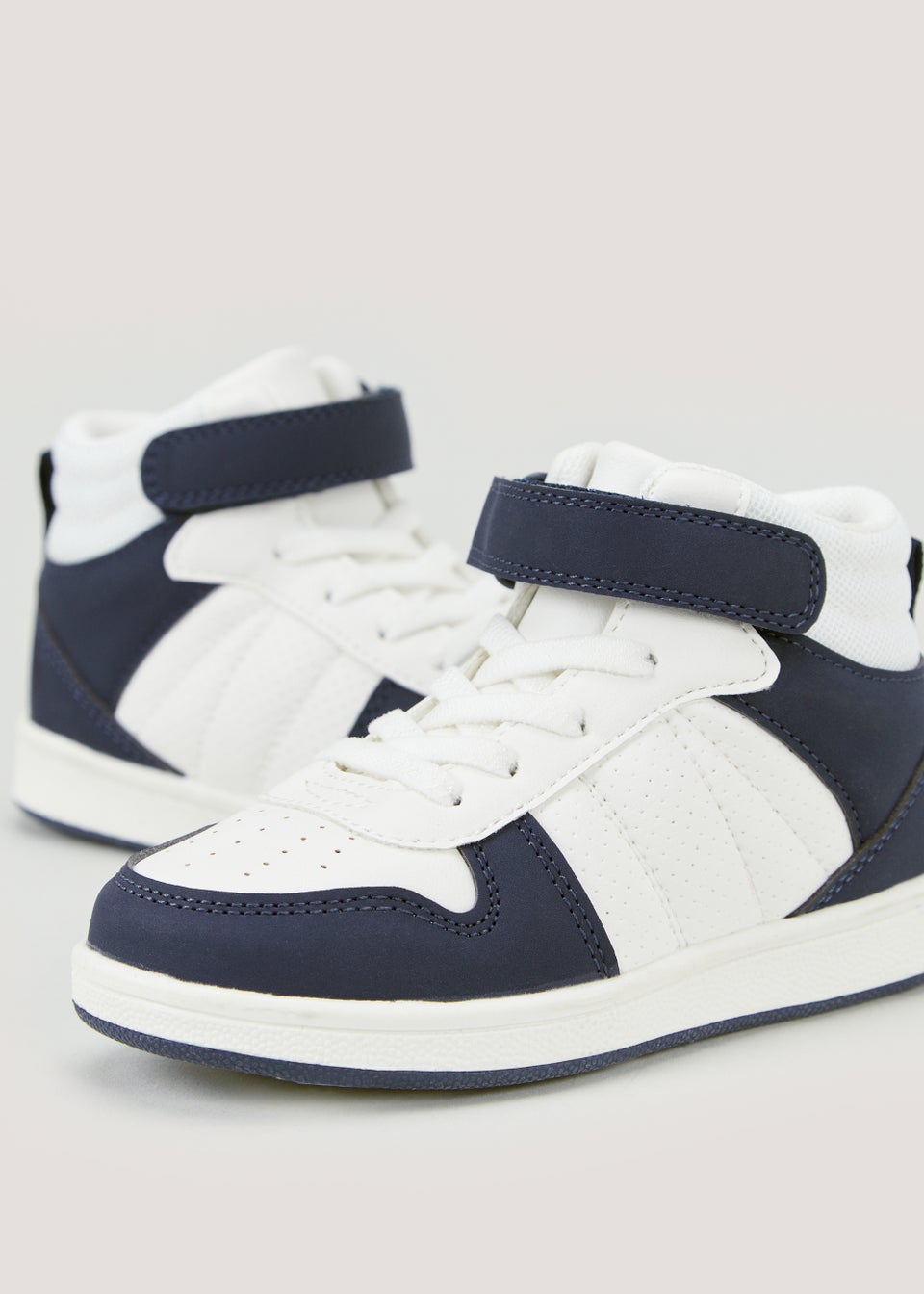 Boys White PU High Top Trainers Younger 4 12