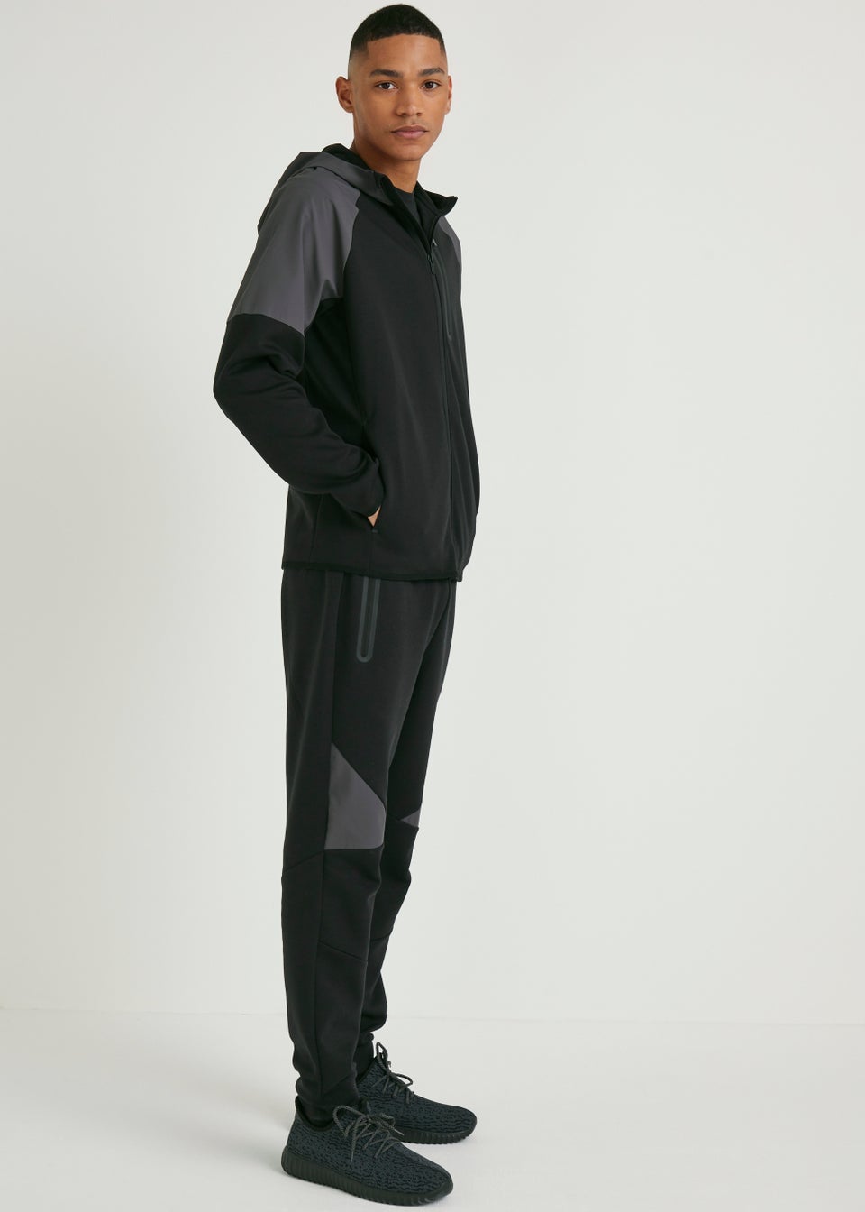 US Athletic Black Bonded Zip Up Hoodie
