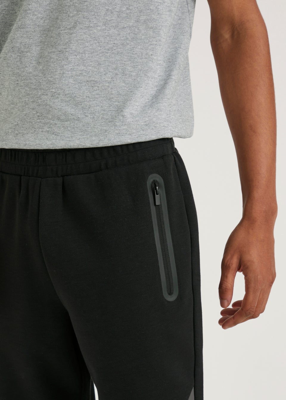 US Athletic Black Bonded Joggers