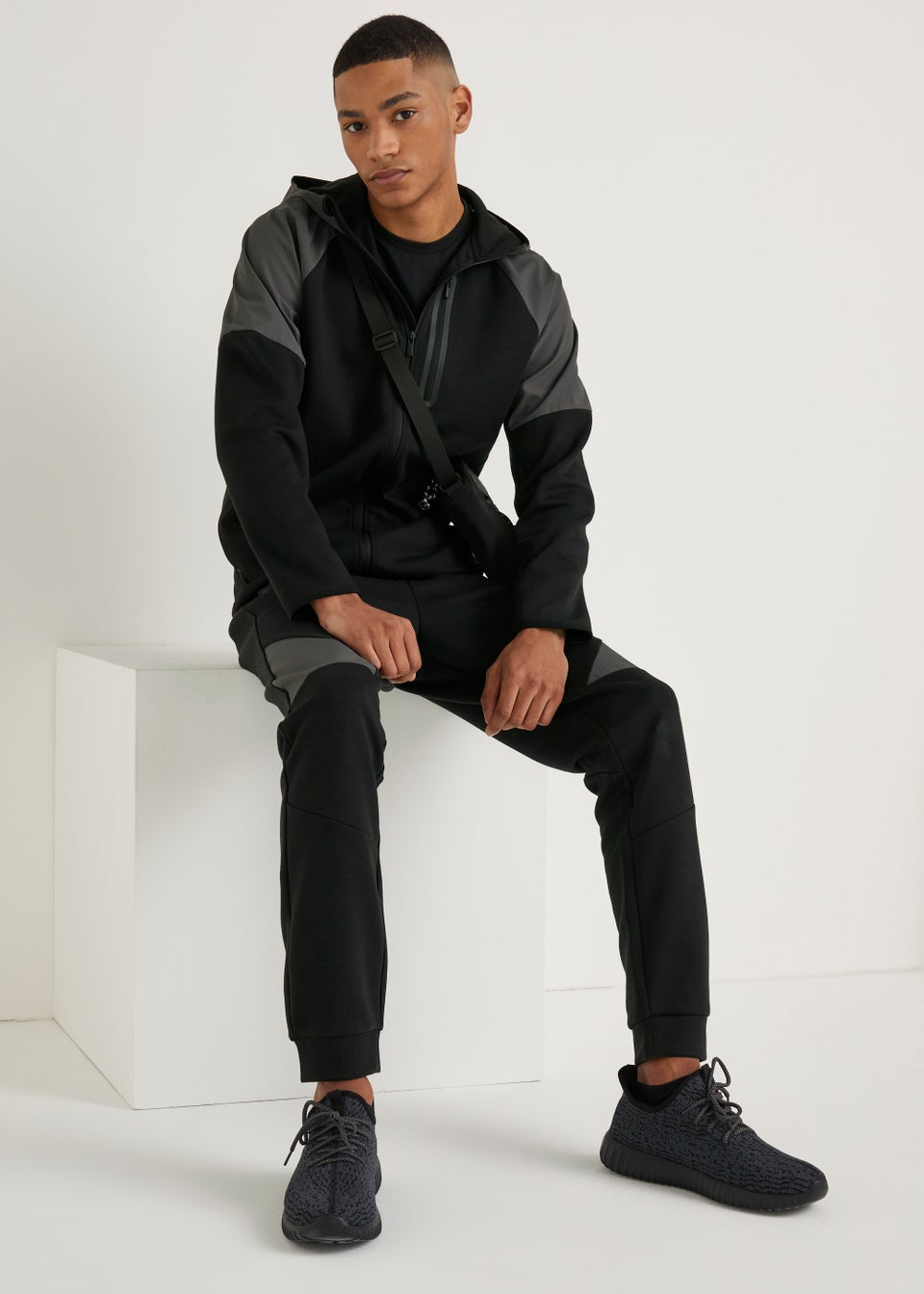 US Athletic Black Bonded Joggers