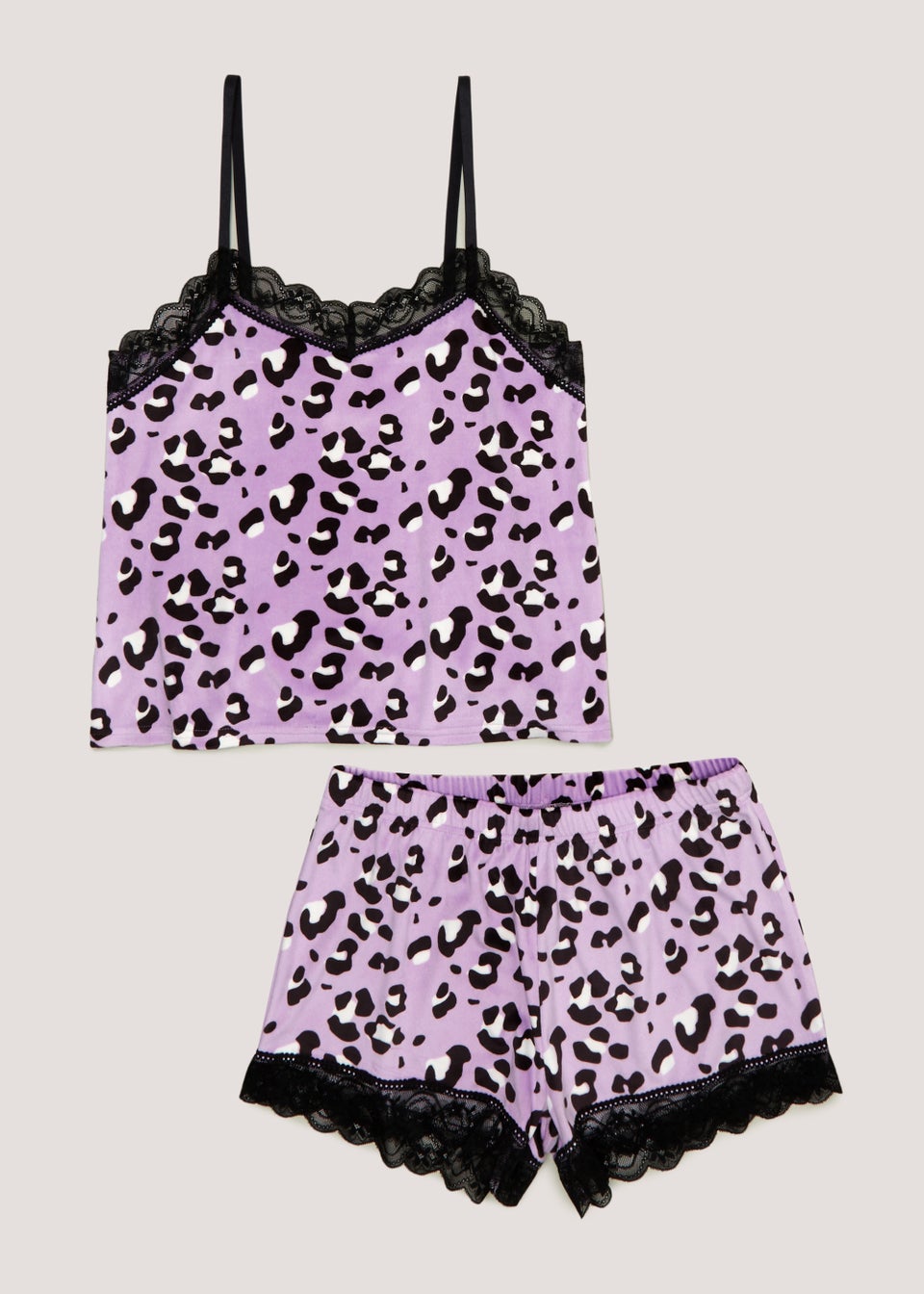 Lilac Animal Print Cami Pyjama Set