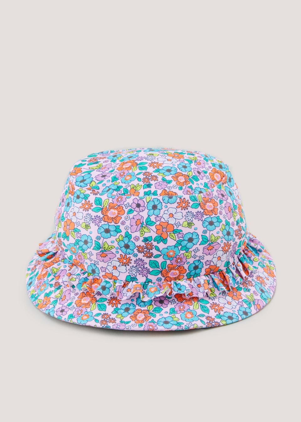 Girls Lilac Floral Swimming Bucket Hat (6mths-6yrs)