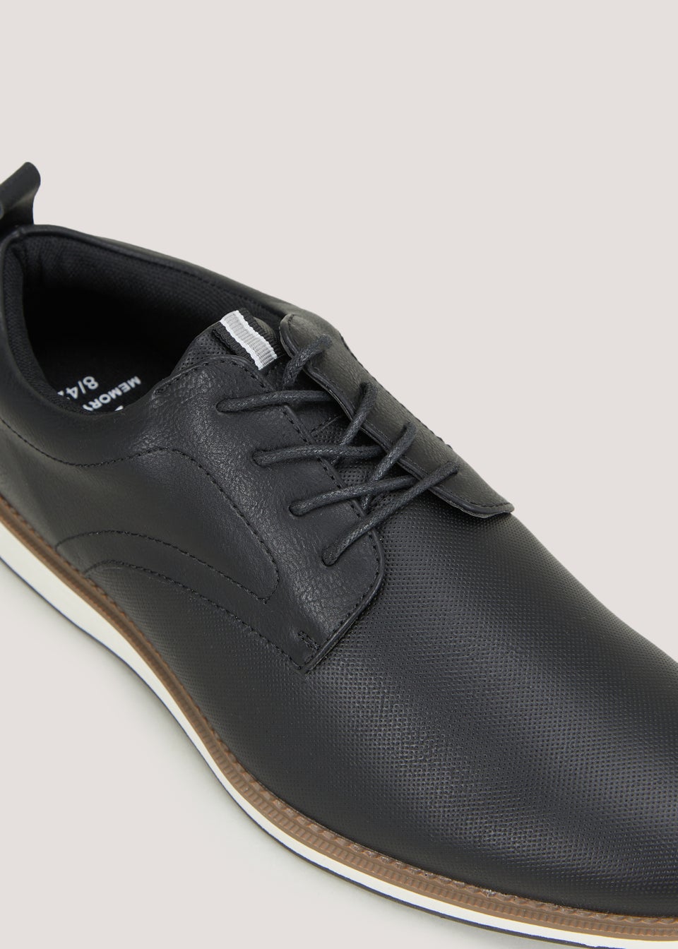 Black PU Derby Shoes Matalan