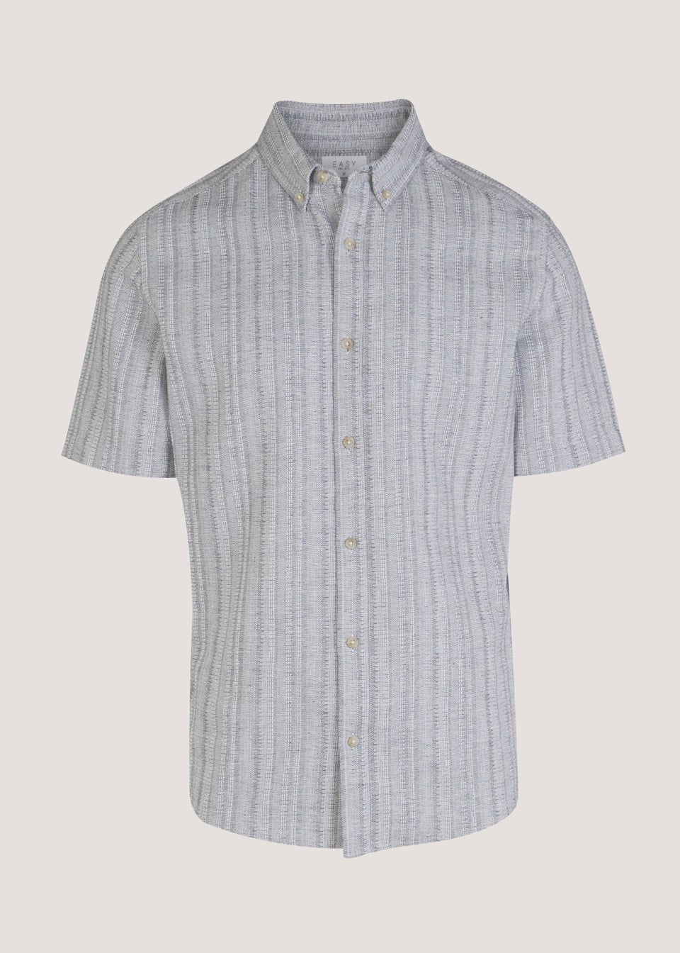 Blue Textured Short Sleeve Shirt - Matalan