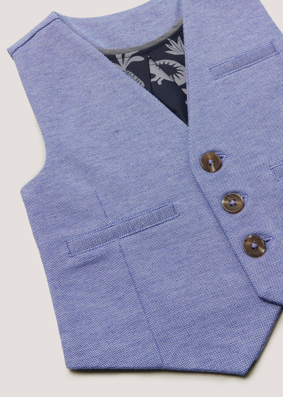 Boys Mini Me Blue Smart Jersey Waistcoat 9mths 4yrs Matalan