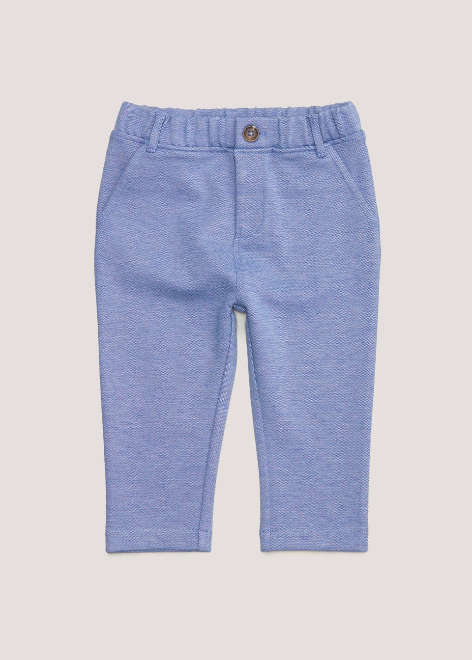 Boys Mini Me Blue Smart Jersey Trousers (9mths-4yrs)