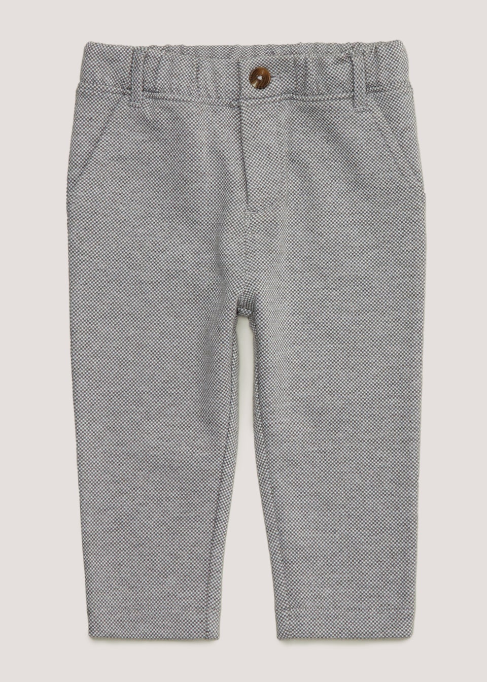 Boys Mini Me Grey Smart Jersey Trousers (9mths-4yrs)