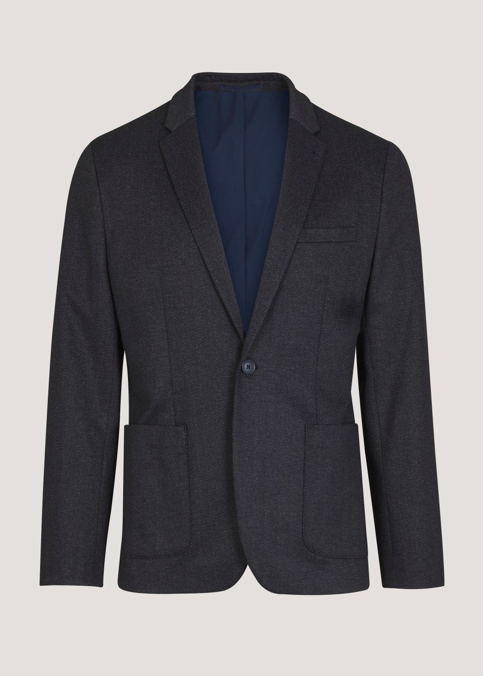 Taylor & Wright Williams Navy Herringbone Jersey Blazer