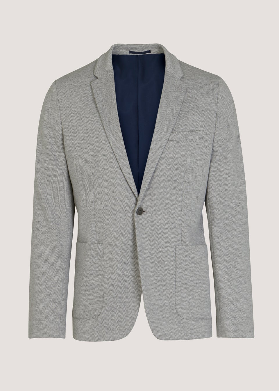 Taylor Wright Butler Grey Herringbone Jersey Blazer Matalan