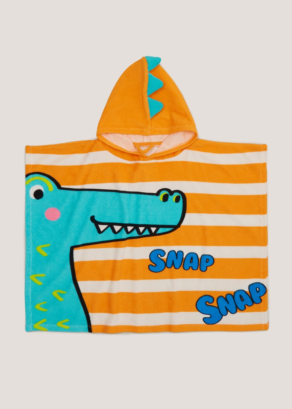 Boys Orange Crocodile Hooded Beach Towel Poncho (9mths-6yrs)