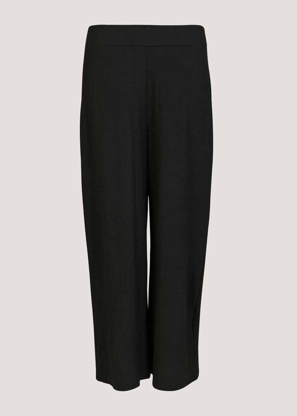 Black Textured Cropped Trousers - Matalan
