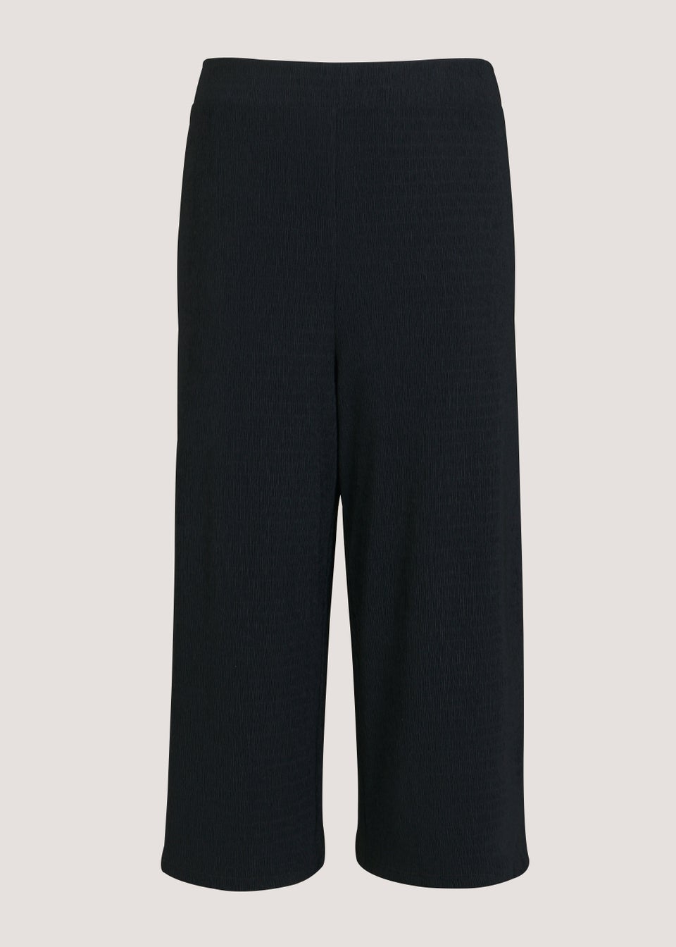 Papaya Curve Black Plisse Cropped Trousers
