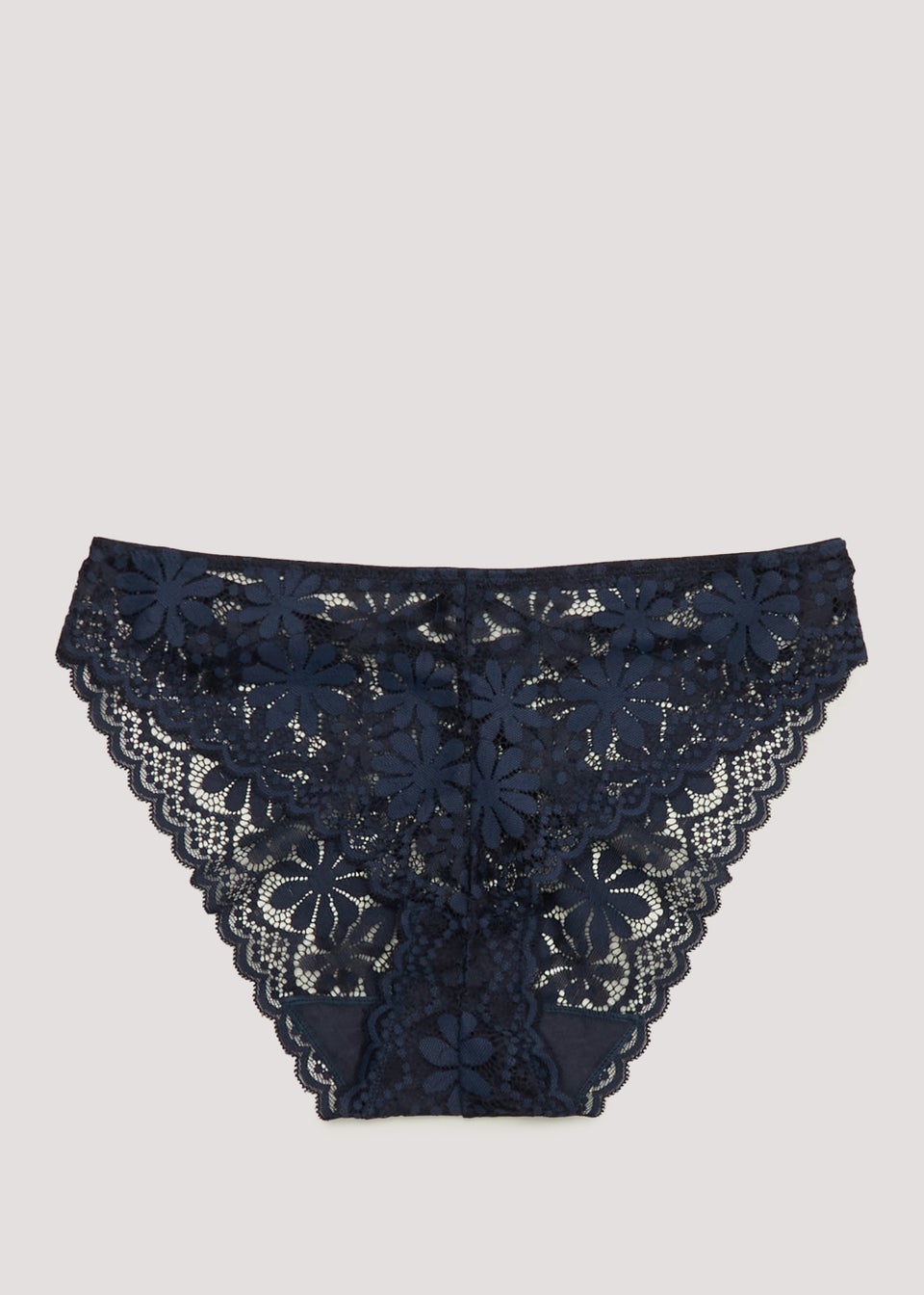 Navy Daisy Lace High Leg Knickers