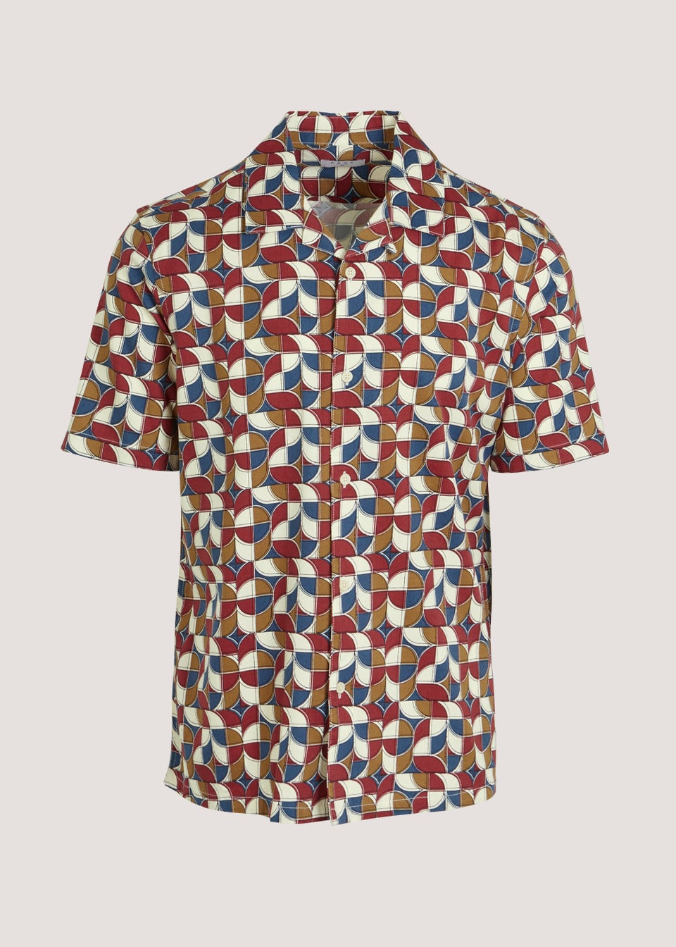 Geometric Tile Print Short Sleeve Shirt - Matalan